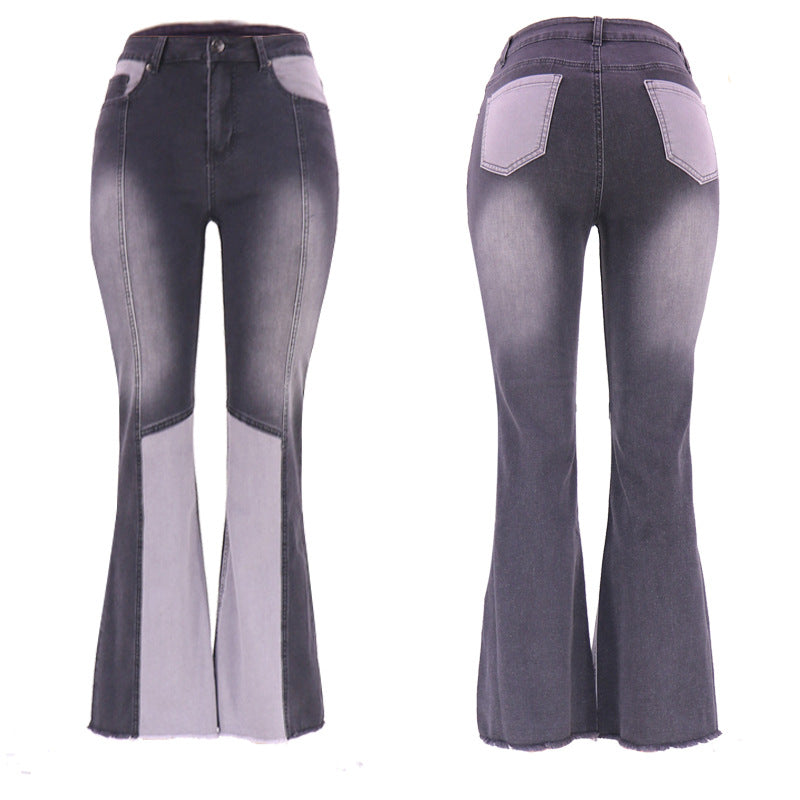 High-waisted jeans for women in colorblock design Lune London