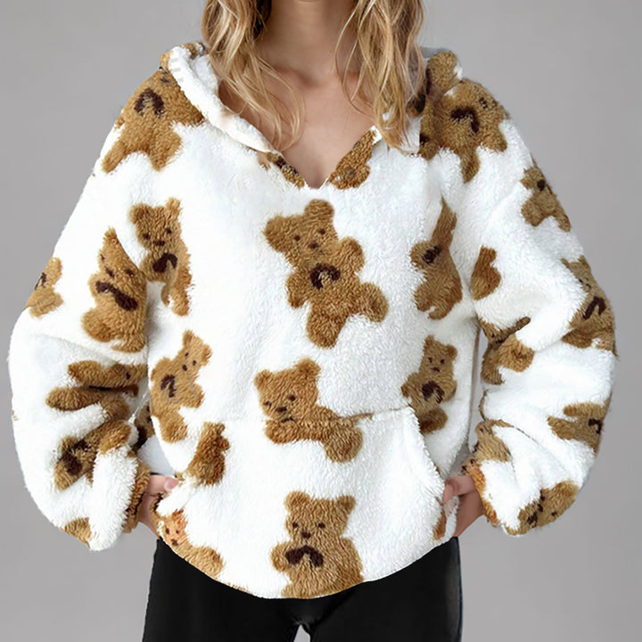 Ladies oversized soft sweatshirt with bear pattern Lune London