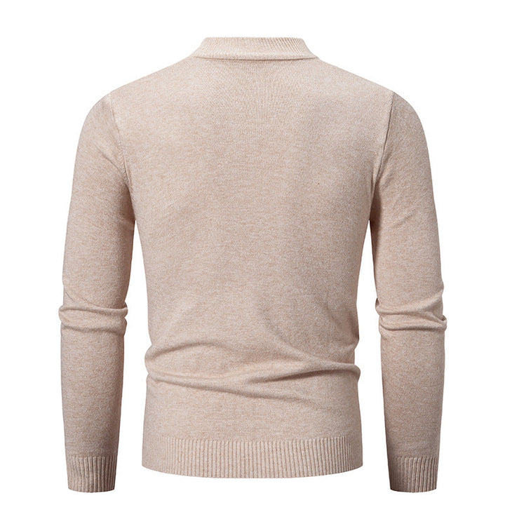 Men's Fine Knit Pullover with High Collar and Elastic Cuffs Lune London