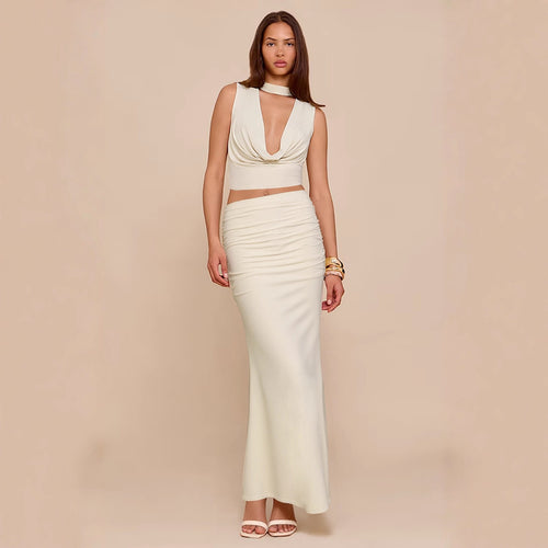 Women's Stylish Set with Chic Top and Long Skirt Lune London