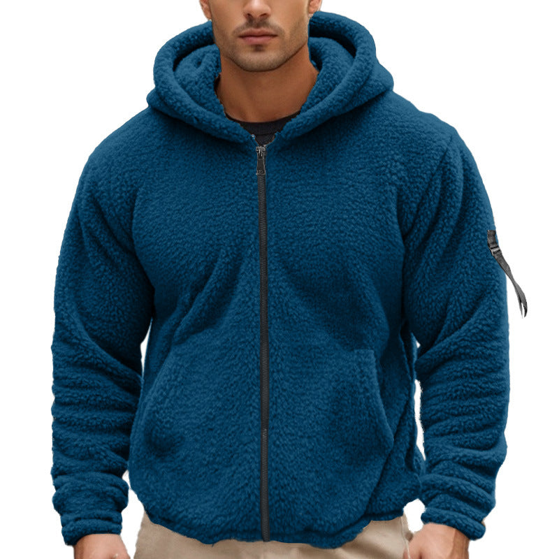Men's fleece hoodie with kangaroo pocket and sturdy zipper Lune London