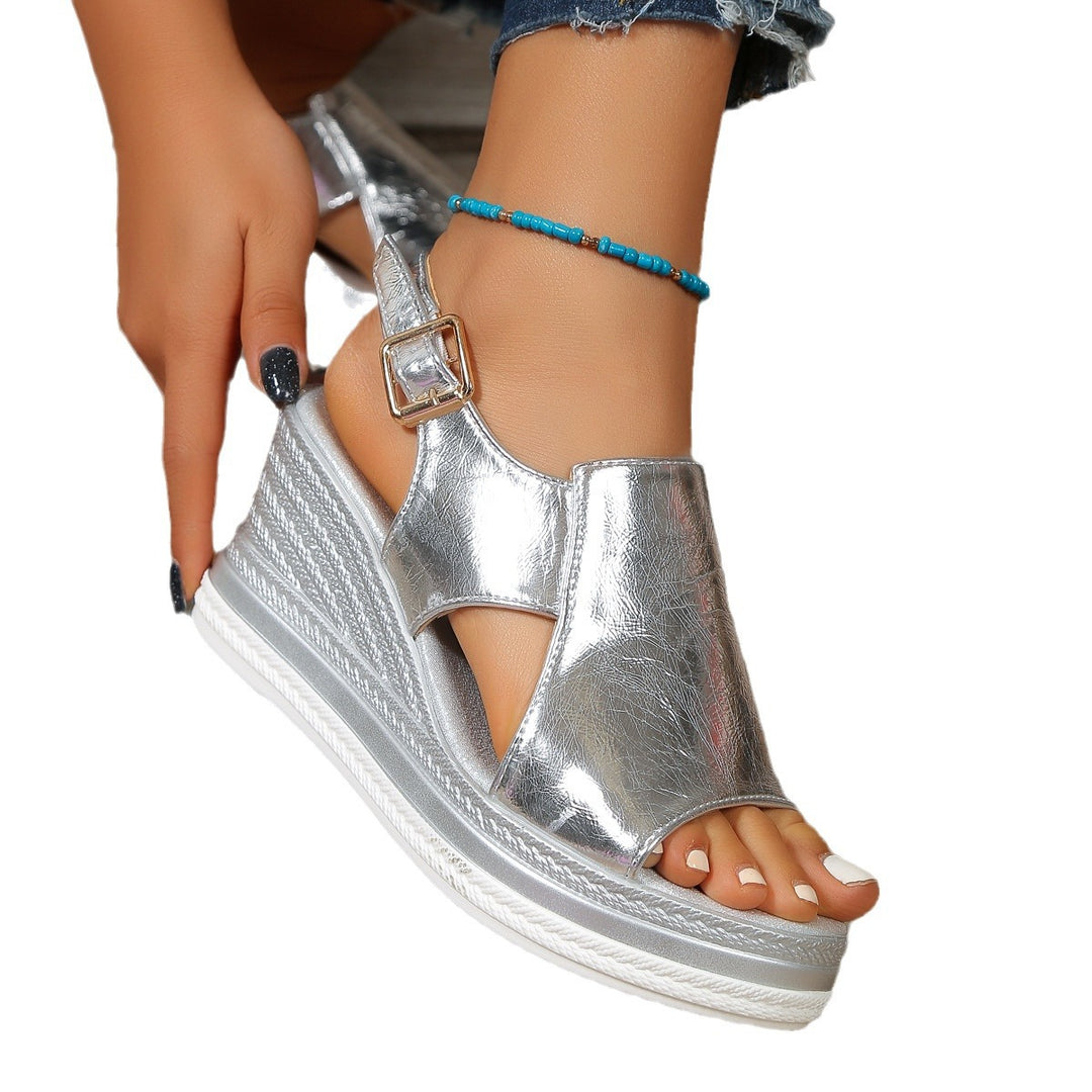 Wedge heels sandals for women with a sleek strappy design and comfortable insole Lune London