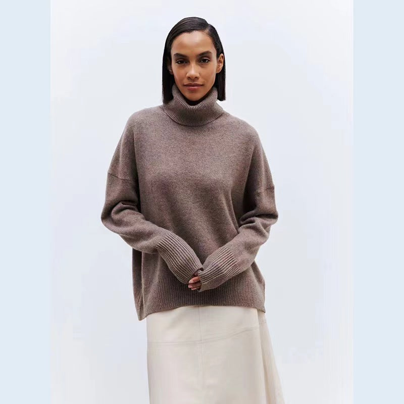 Loop collar sweater for women in soft material Lune London