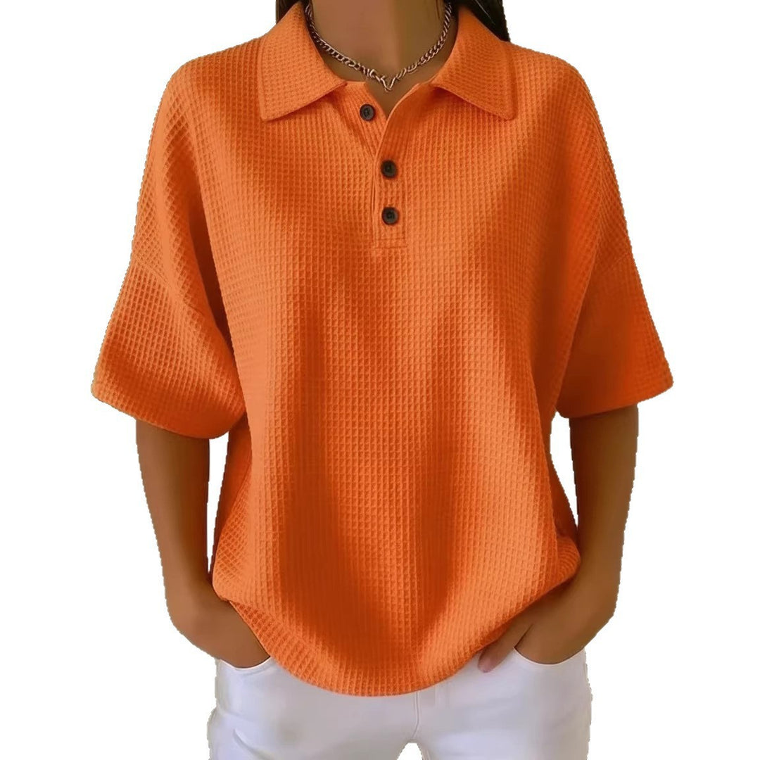 Ladies sporty polo shirt made of waffle piqué Lune London
