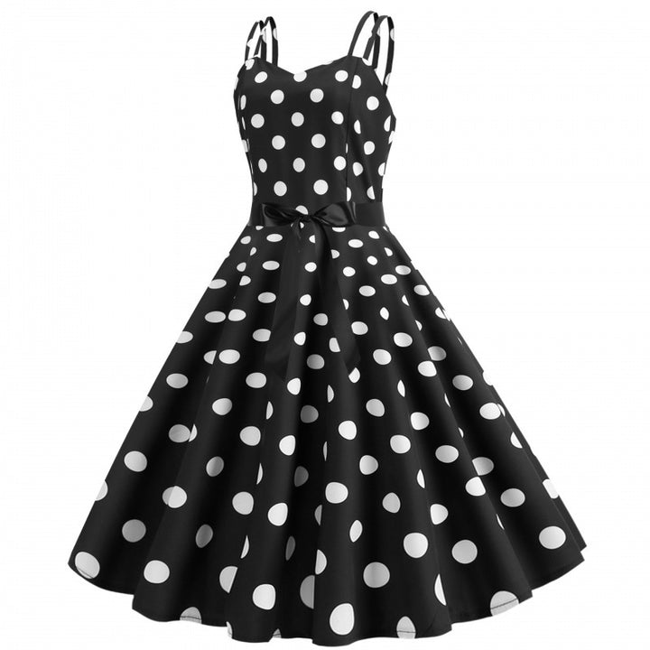 Robe swing femme avec des pois classiques et une jupe évasée Chic & Stil