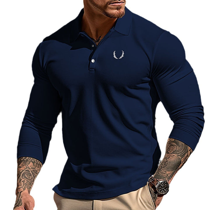 Long sleeve polo shirt for men, sporty, made of breathable material with an elegant collar Lune London