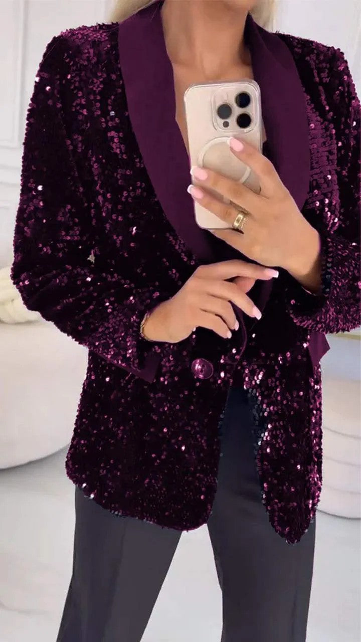 Ladies Shimmering Blazer Lune London