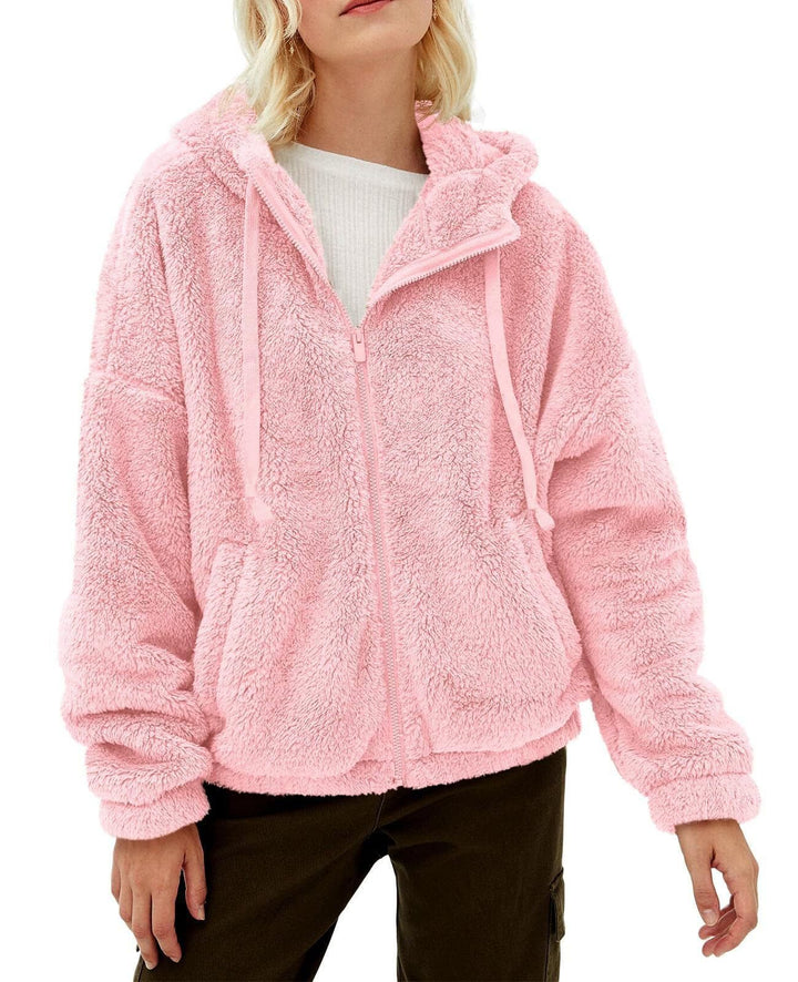Lady Oversized Chic Faux Fur Hooded Jacket