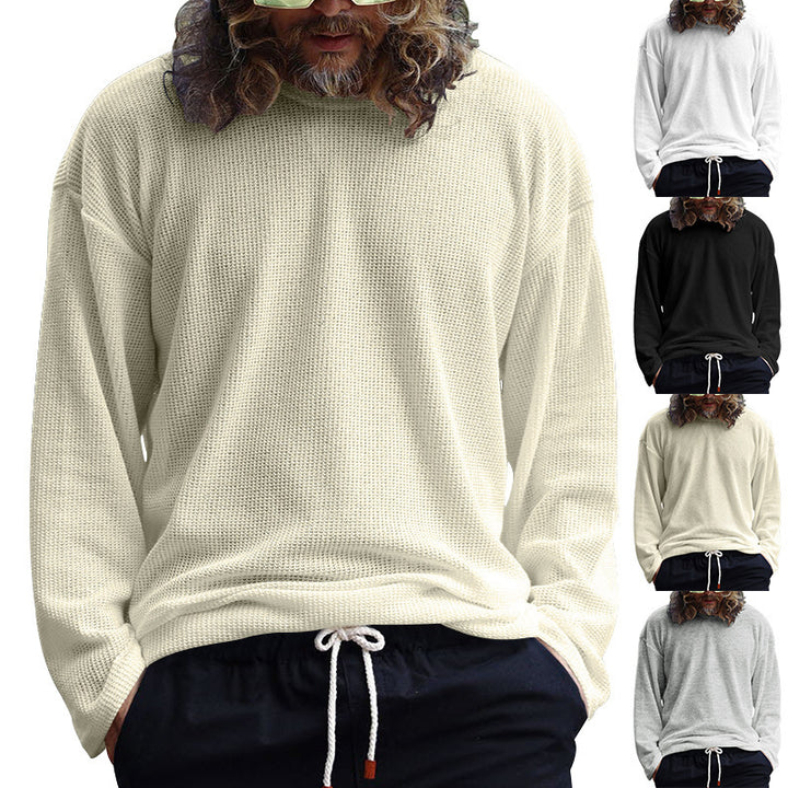 Casual long sleeve structured t-shirt for men with side slits Lune London