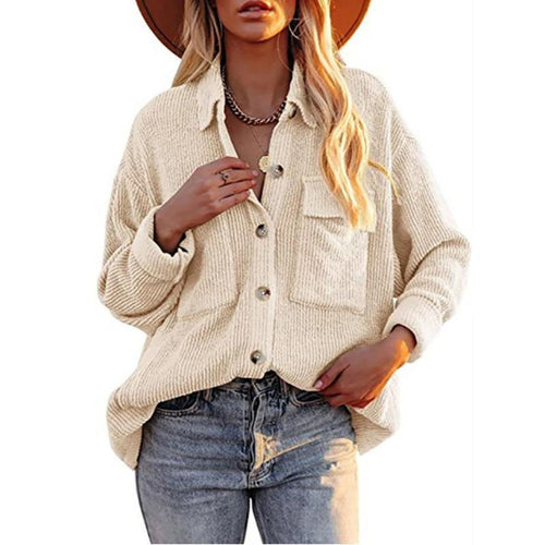 Women Oversized Shirt with textured design and button details Lune London