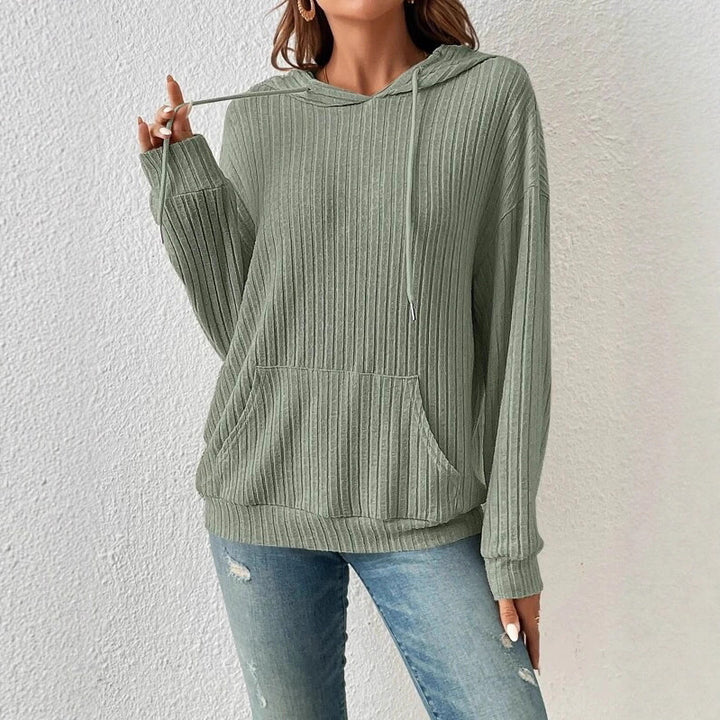 Ladies casual hoodie with ribbed structure Lune London