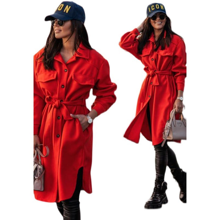 Oversized shirt dress for women with a trendy belt and pockets Lune London
