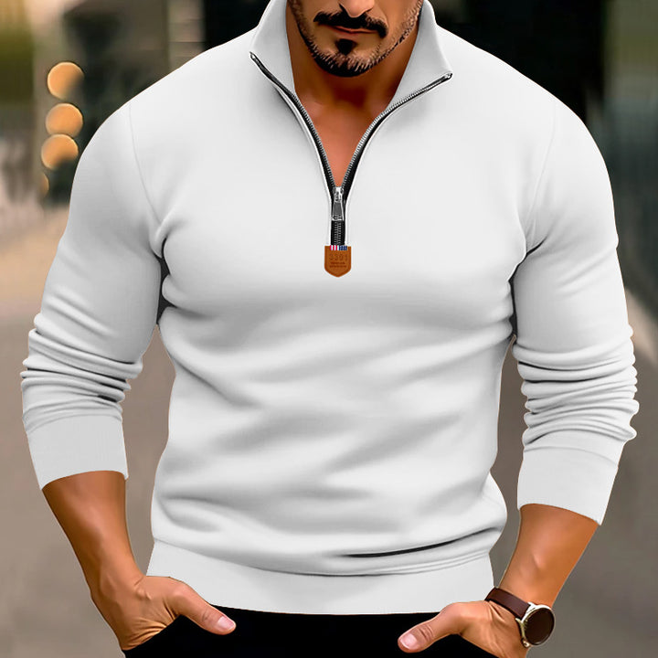 Men's sweater with half-zip and high-quality knitted structure Lune London