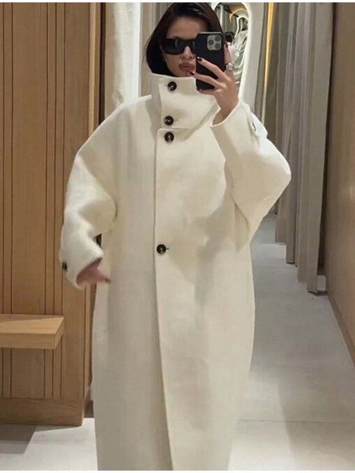 Manteau surdimensionné à col haut Chic & Stil pour femmes