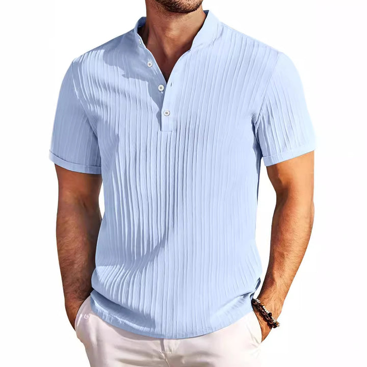 Men's trendy short-sleeve polo with textured design Lune London