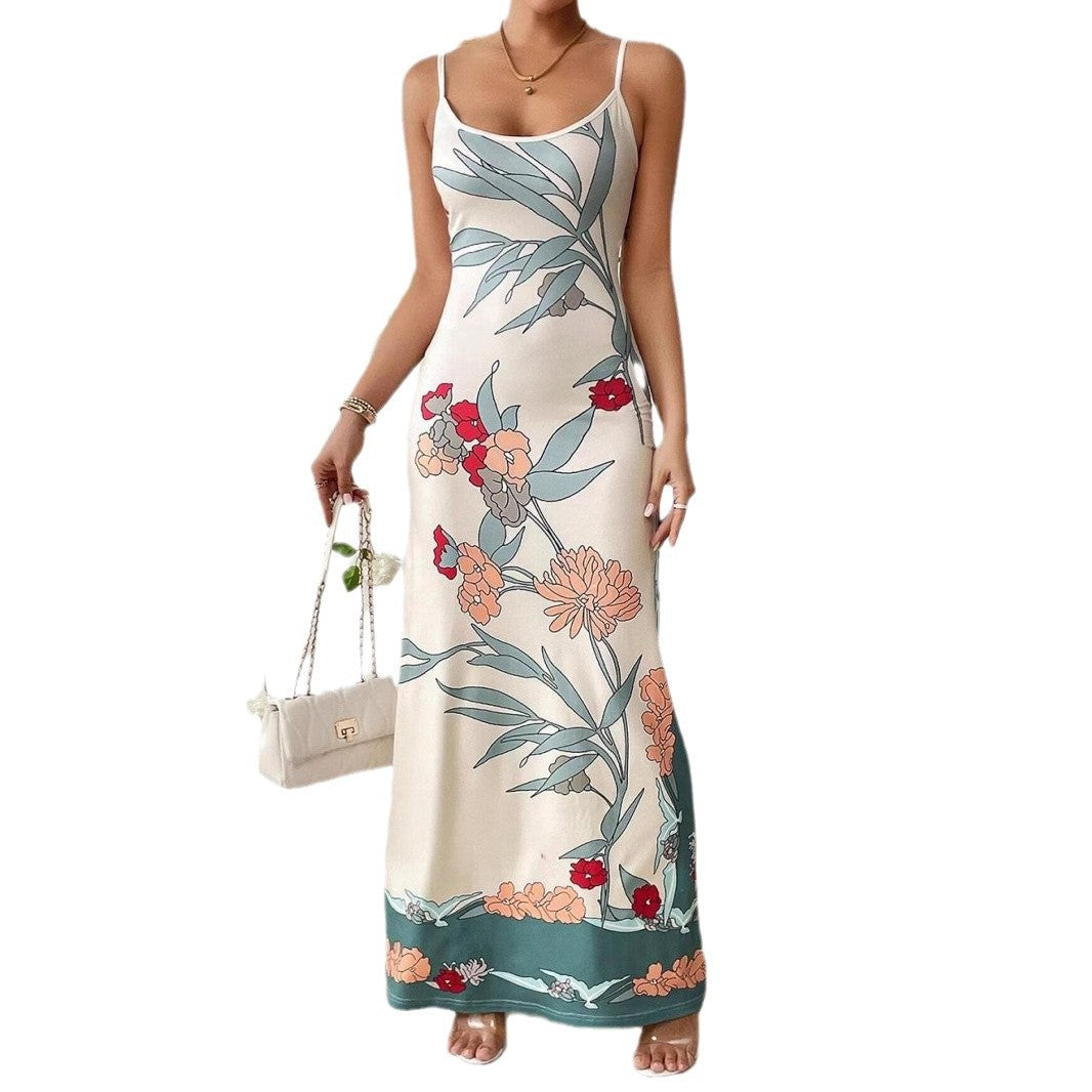 Lune London spaghetti strap floral maxi dress