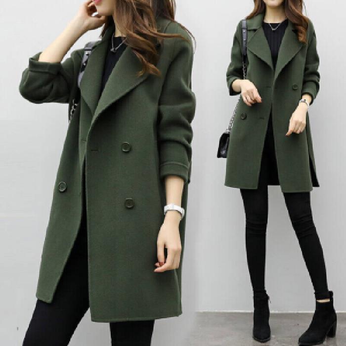 Lune London | Women's Elegant Wool Coat with Double Button Placket