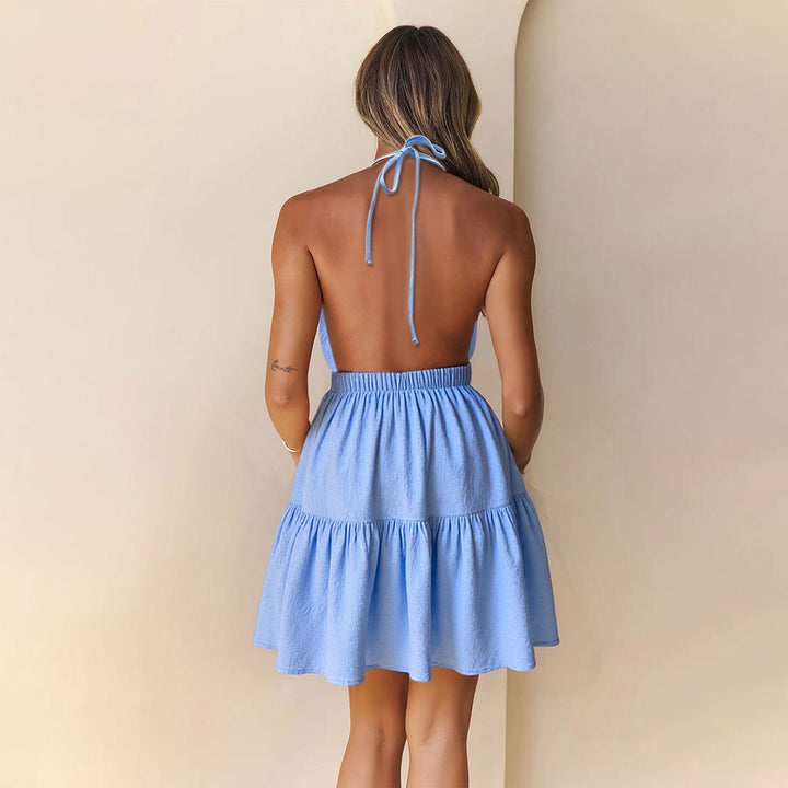 Robe dos nu pour femmes avec ourlet froncé amusant Chic & Stil