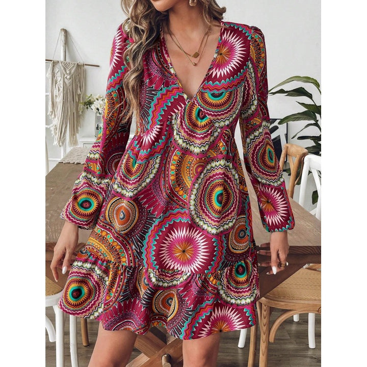 Lune London Bohemian Printed Mini Dress for Women