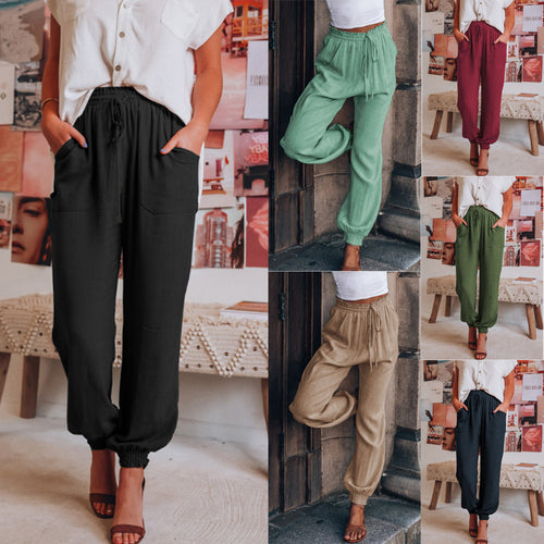 Ladies Light, elastic Jogging Pants with practical pockets Lune London