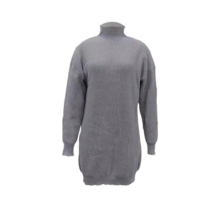 Knit dress with high collar and oversized fit for women Lune London
