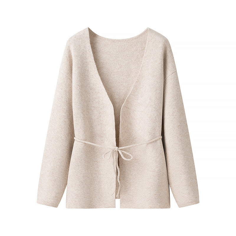 Comfortable cardigan jacket for women with a fitted waist and wide V-neck Lune London