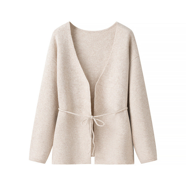 Comfortable cardigan jacket for women with a fitted waist and wide V-neck Lune London