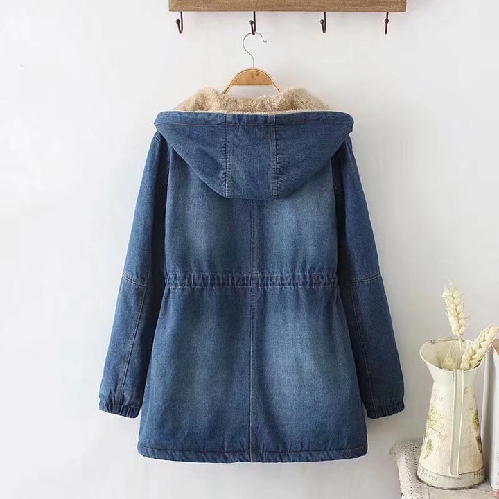 Ladies Urban Denim Parka with warm lining and hood Lune London