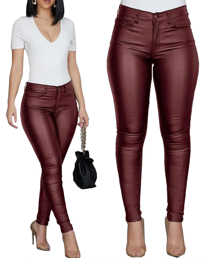 Pantalons ajustés taille haute pour femmes Chic & Stil
