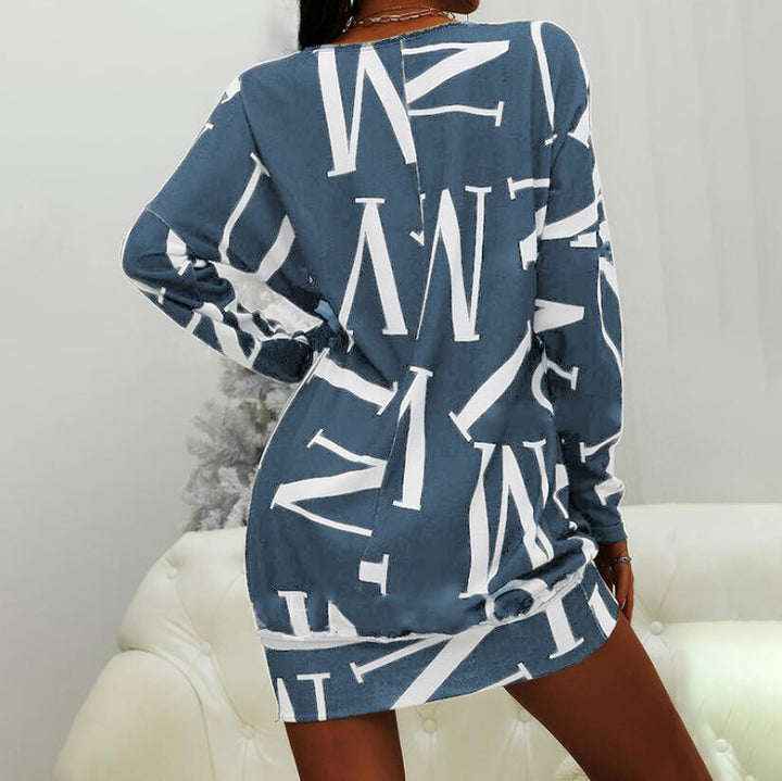 Casual mini dress for women with graphic print and long sleeves Lune London