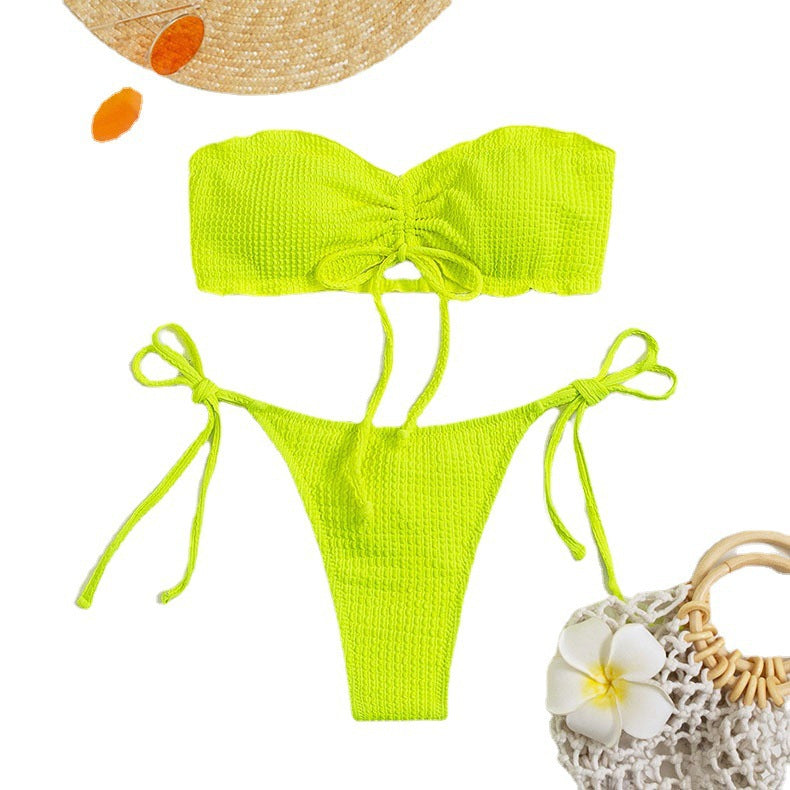 Lune London Textured Strapless Bikini Set
