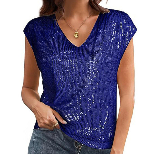Ladies Glamorous Sequin Top Lune London