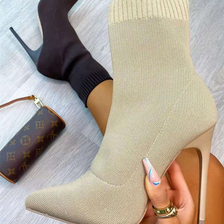 Ladies Heels with fitted knit sole design Lune London