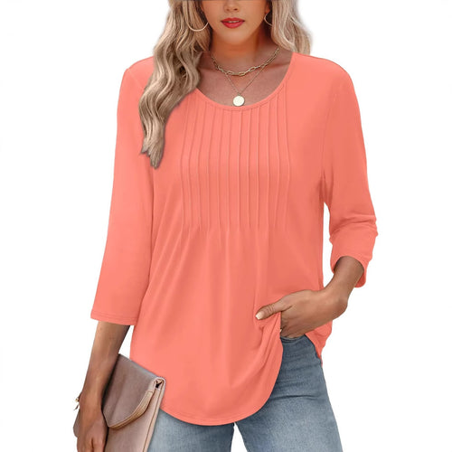 Ladies elegant long sleeve shirt with gathers Lune London