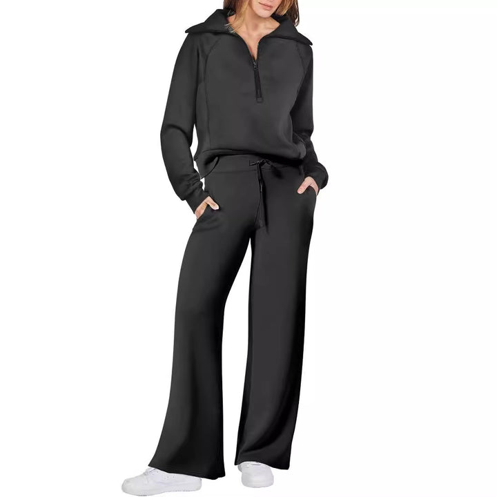 Women Comfortable Casual Loungewear Set with High Collar and Loose Fit Lune London