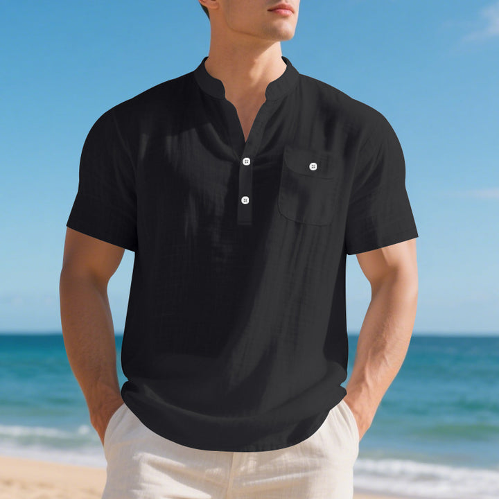 Fashion short sleeve shirt for men with button placket and chest pocket Lune London