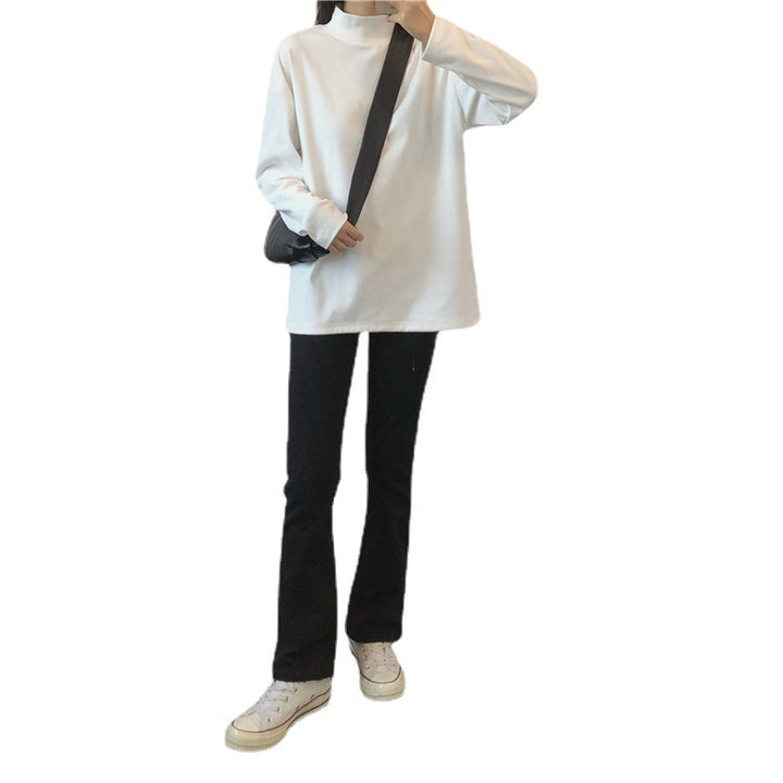 Ladies fashionable long-sleeve shirt with high collar Chic & Stil