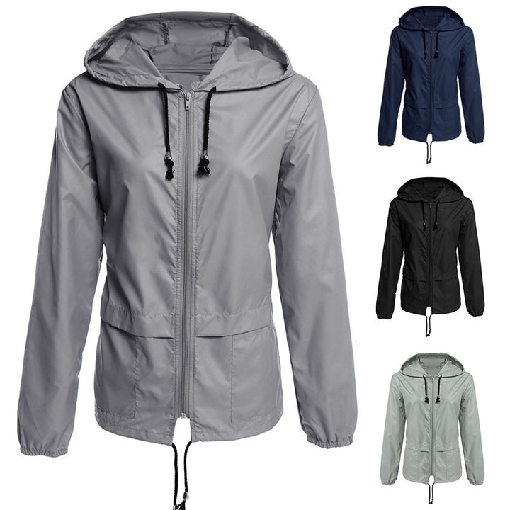 Ladies lightweight transition jacket with adjustable drawstring Lune London