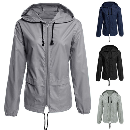 Ladies lightweight transition jacket with adjustable drawstring Lune London