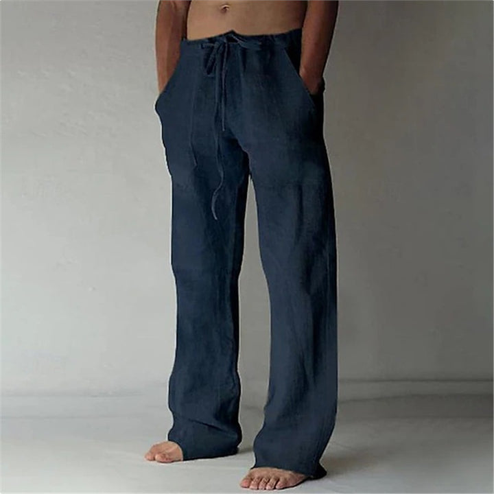 Casual linen pants for men with adjustable waist and side pockets Lune London