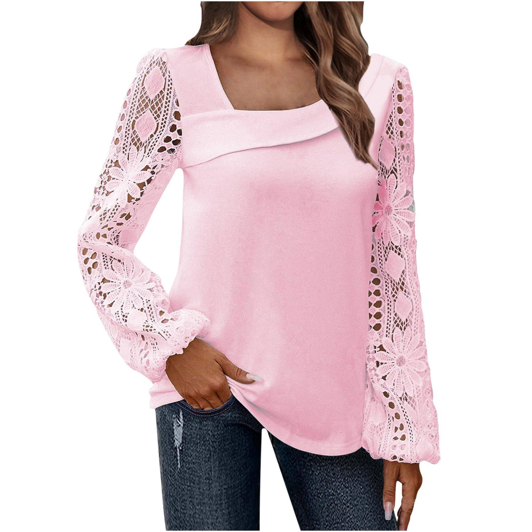 Women's blouse with floral lace sleeves and voluminous cut Lune London
