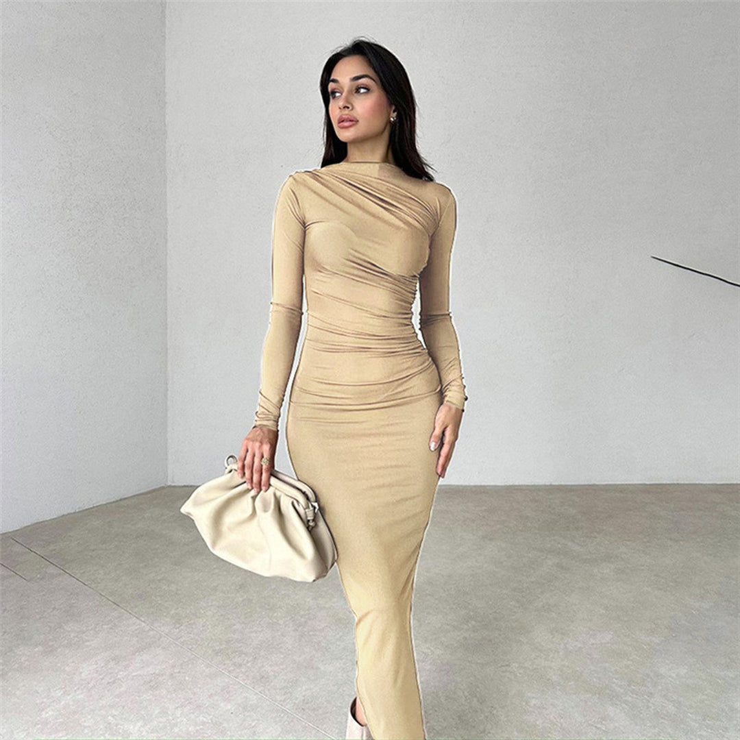 Ladies Elegant Wrap Dress with Long Sleeves and Fitted Cut Lune London