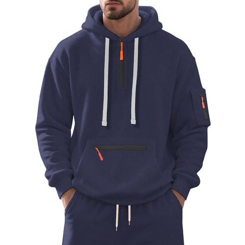 Sporty hooded sweatshirt for men with innovative zippers Lune London