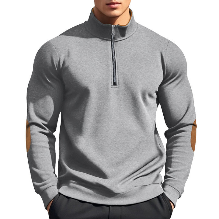 Sporty pullover for men with high collar and zip Lune London