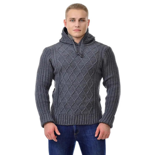Men's cozy knit sweater with hood details Lune London