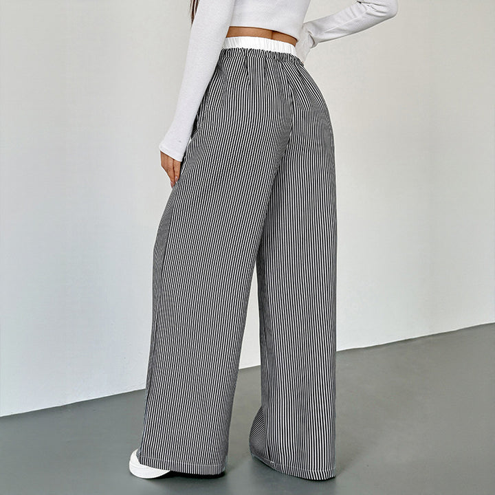 Tailored trousers for women with wide legs and elastic waistband Lune London