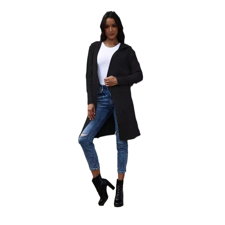 Ladies Chunky Knit Cardigan with Elegant Twisted Pattern Lune London