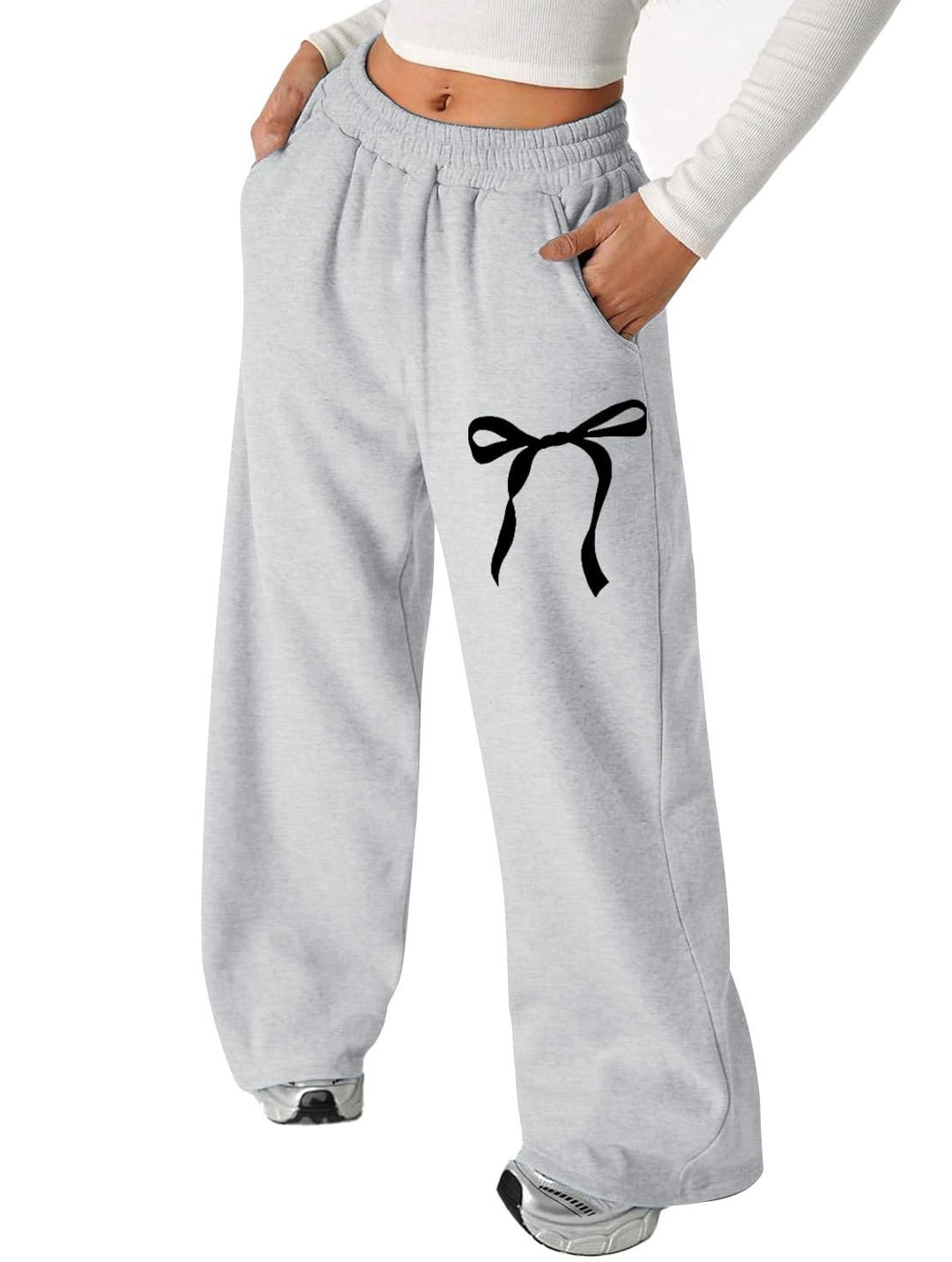 Pantalons de loisirs pour femmes avec motif de nœud élégant et coupe confortable Chic & Stil