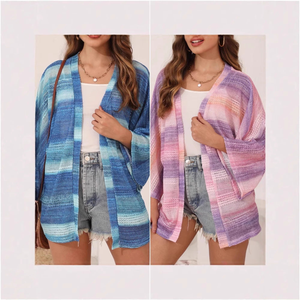 Ladies airy kimono with watercolor pattern Lune London