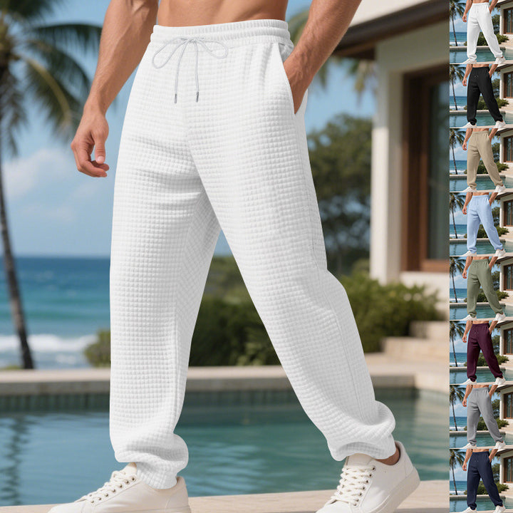 Comfortable leisure pants for men in breathable waffle fabric Lune London